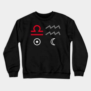 Libra Sun Aquarius Moon Zodiac Sign Crewneck Sweatshirt